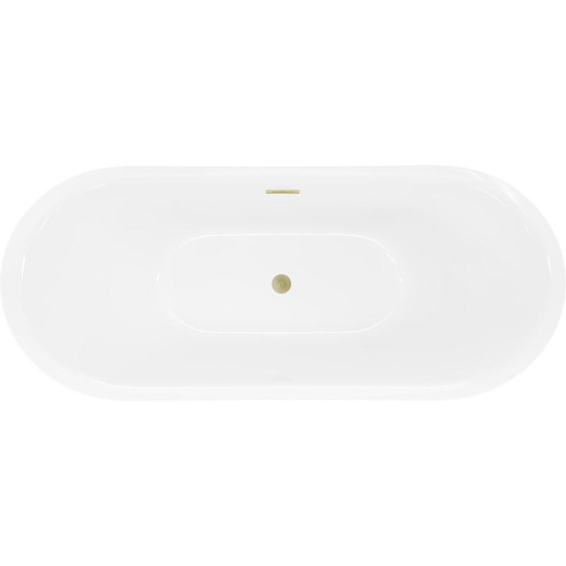 Mexen Lotos baignoire autoportante 180 x 75 cm, blanc/noir, trop-plein brossé doré - 52051807775-55