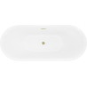 Mexen Lotos baignoire autoportante 180 x 75 cm, blanc/noir, trop-plein brossé doré - 52051807775-55