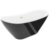 Mexen Lotos baignoire autoportante 180 x 75 cm, blanc/noir, trop-plein brossé doré - 52051807775-55