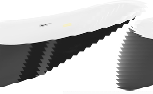 Mexen Lotos baignoire autoportante 180 x 75 cm, blanc/noir, trop-plein brossé doré - 52051807775-55