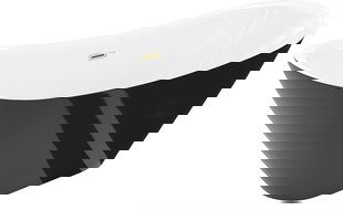 Mexen Lotos baignoire autoportante 180 x 75 cm, blanc/noir, trop-plein or brossé - 52051807775-55