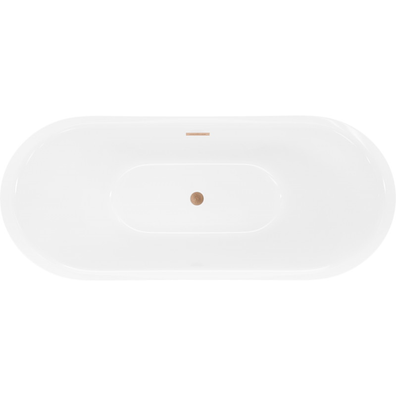 Mexen Lotos baignoire autoportante 180 x 75 cm, blanc/noir, trop-plein en cuivre brossé - 52051807775-65