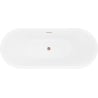 Mexen Lotos baignoire autoportante 180 x 75 cm, blanc/noir, trop-plein en cuivre brossé - 52051807775-65