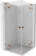 Mexen Lunar L Duo cabine de douche pivotante 105 x 105 cm, transparent, or rose - 834L-105L-105P-60-00