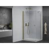 Mexen Pretoria cabine de douche pivotante 70 x 90 cm, transparente, dorée + receveur plat - 852-070-090-50-00-4010