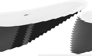 Mexen Lotos baignoire autoportante 180 x 75 cm, blanc/noir, trop-plein nickel brossé - 52051807775-97