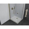 Mexen Pretoria cabine de douche pivotante 90 x 100 cm, transparente, dorée + receveur Flat - 852-090-100-50-00-4010