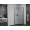 Mexen Pretoria Duo cabine de douche pivotante 70 x 70 cm, transparent, or - 852-070-070-50-00-02
