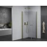 Mexen Pretoria Duo cabine de douche pivotante 70 x 70 cm, transparente, dorée - 852-070-070-50-00-02