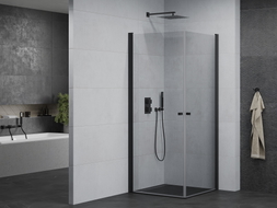 Mexen Pretoria Duo cabine de douche à charnières 70 x 70 cm, transparent, noir - 852-070-070-70-00-02