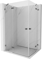 Mexen Lunar Duo cabine de douche pivotante gauche 90 x 80 cm, transparent, gris canon brossé - 834-090L-080P-66-00