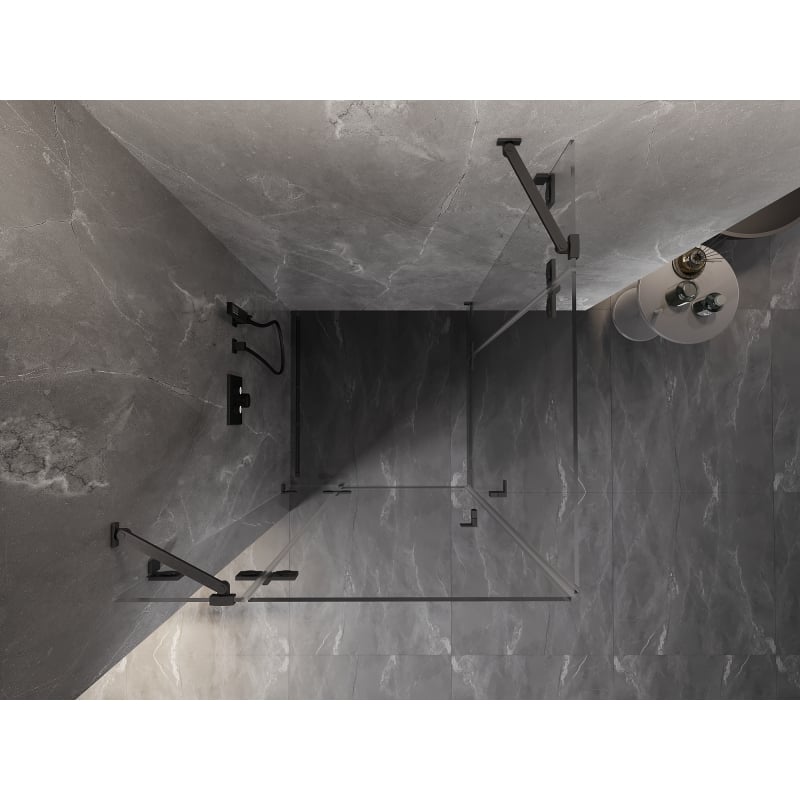 Mexen Lunar Duo cabine de douche pivotante 90 x 90 cm, transparent, gris canon brossé - 834-090L-090P-66-00