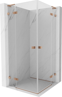 Mexen Lunar L Duo cabine de douche pivotante 70 x 70 cm, transparent, cuivre brossé - 834L-070L-070P-65-00
