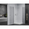 Mexen Pretoria Duo cabine de douche à charnière 70 x 70 cm, transparent, chrome + receveur Flat - 852-070-070-01-02-4010