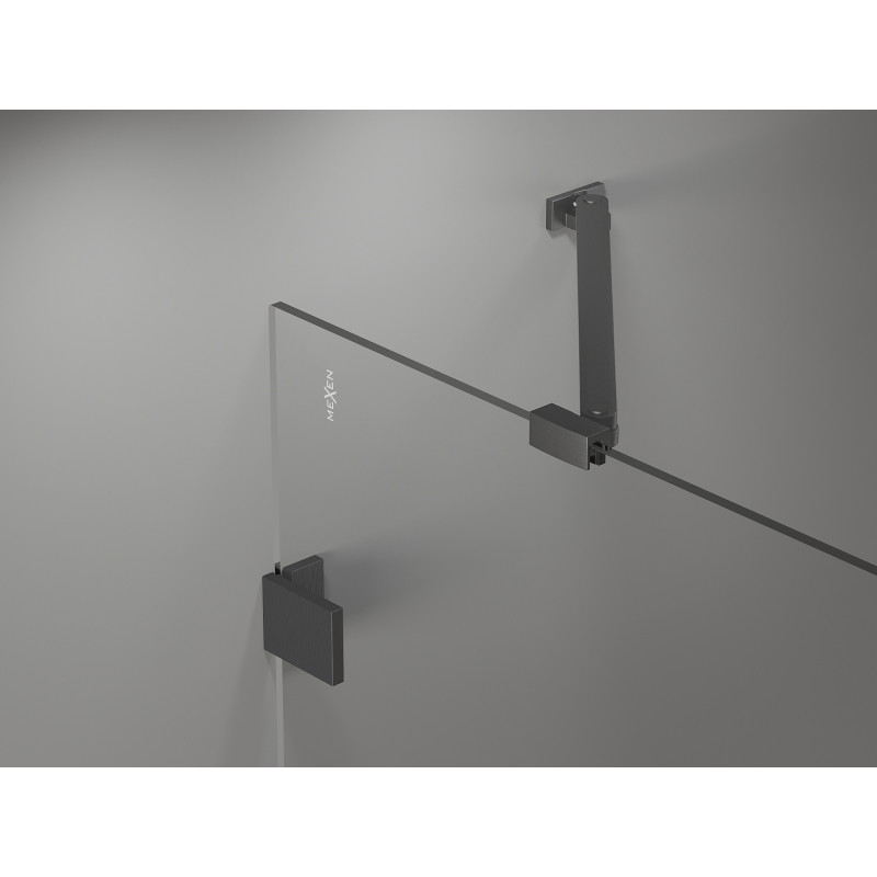 Mexen Lunar Duo cabine de douche pivotante gauche 100 x 75 cm, transparent, gris métallisé brossé - 834-100L-075P-66-00