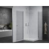 Mexen Pretoria Duo cabine de douche pivotante 90 x 90 cm, transparent, chromé + receveur Flat - 852-090-090-01-02-4010