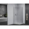 Mexen Pretoria Duo cabine de douche pivotante 90 x 90 cm, transparent, chrome + receveur plat - 852-090-090-01-02-4010