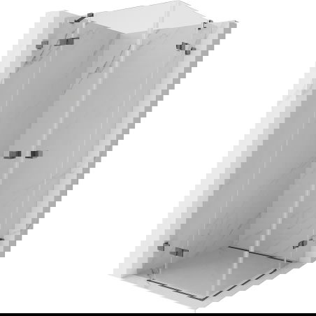 Mexen Lunar Duo cabine de douche pivotante 105 x 105 cm, transparent, gris pistolet brossé - 834-105L-105P-66-00