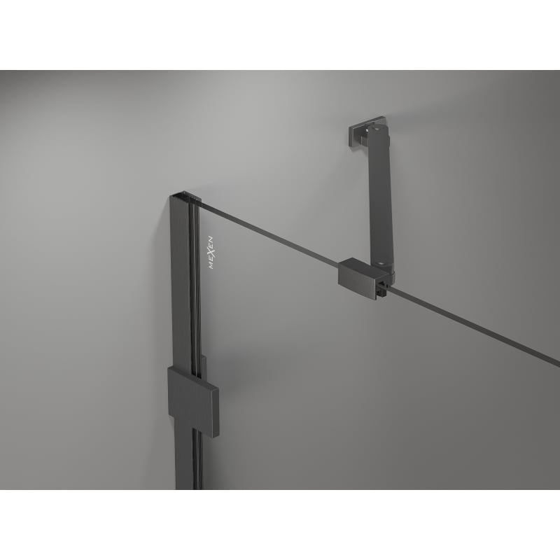 Mexen Lunar Duo cabine de douche pivotante gauche 110 x 75 cm, transparent, gun gray brossé - 834-110L-075P-66-00