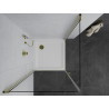 Mexen Pretoria Cabine de douche duo à charnière 80 x 80 cm, transparente, dorée + bac à douche plat