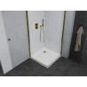 Mexen Pretoria Cabine de douche duo à charnière 80 x 80 cm, transparente, dorée + bac à douche plat