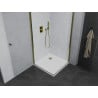 Mexen Pretoria Duo cabine de douche pivotante 90 x 90 cm, transparent, doré + receveur Flat - 852-090-090-50-02-4010G