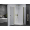 Mexen Pretoria Duo cabine de douche pivotante 90 x 90 cm, transparent, doré + receveur Plat - 852-090-090-50-02-4010G