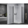 Mexen Pretoria Duo paroi de douche pivotante 70 x 70 cm, transparent, noir + receveur plat - 852-070-070-70-02-4010B
