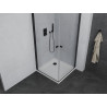 Mexen Pretoria Duo paroi de douche pivotante 70 x 70 cm, transparent, noir + receveur plat - 852-070-070-70-02-4010B