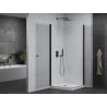 Mexen Pretoria Duo cabine de douche pivotante 80 x 80 cm, transparent, noir + receveur Flat - 852-080-080-70-02-4010B