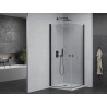 Mexen Pretoria Cabine de douche pivotante Duo 80 x 80 cm, transparente, noire + receveur plat - 852-080-080-70-02-4010B