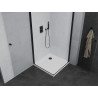 Mexen Pretoria Douche à double cabine battante 90 x 90 cm, transparente, noire + receveur Flat - 852-090-090-70-02-4010B
