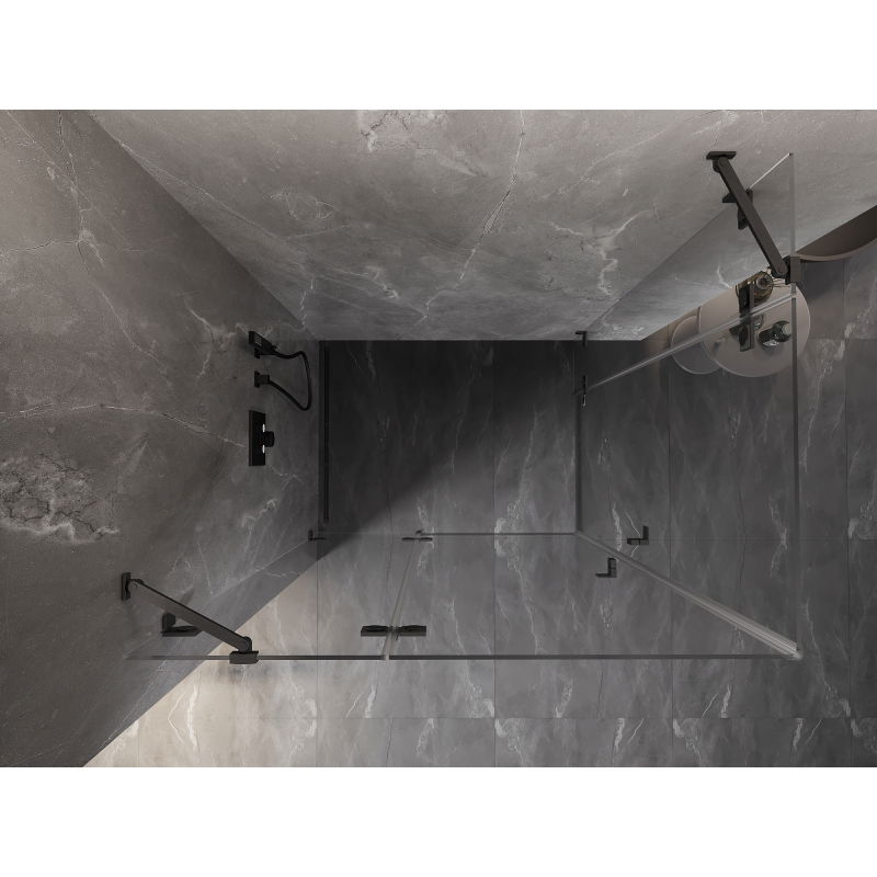 Mexen Lunar Duo cabine de douche pivotante gauche 120 x 115 cm, transparent, gris canon brossé - 834-120L-115P-66-00