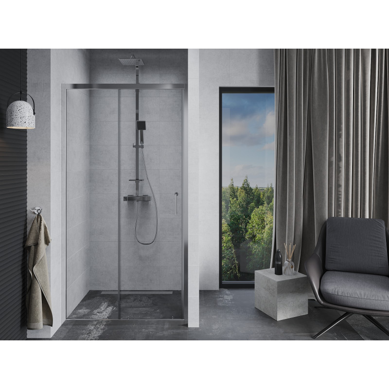 Mexen Apia porte de douche coulissante 145 cm, transparente, chrome - 845-145-000-01-00