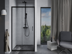 Mexen Apia portes de douche coulissantes 130 cm, transparentes, noires - 845-130-000-70-00