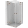 Mexen Lunar L Duo cabine de douche pivotante 115 x 115 cm, transparent, cuivre brossé - 834L-115L-115P-65-00