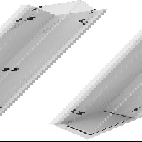 Mexen Lunar Duo cabine de douche battante 100 x 100 cm, transparent, noir - 834-100L-100P-70-00