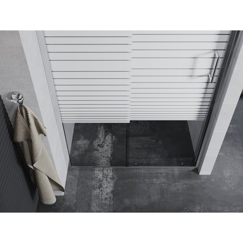 Mexen Apia porte de douche coulissante 110 cm, bandes, chrome - 845-110-000-01-20