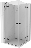 Cabine de douche pivotante Mexen Lunar Duo 110 x 110 cm, transparent, noir - 834-110L-110P-70-00