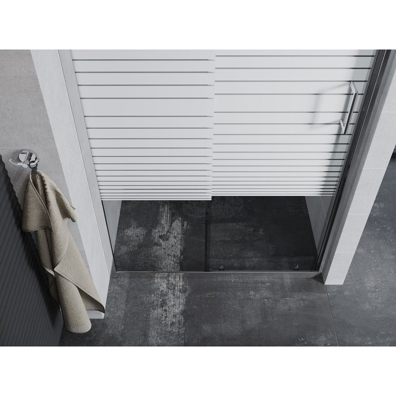 Mexen Apia portes de douche coulissantes 125 cm, rayures, chrome - 845-125-000-01-20