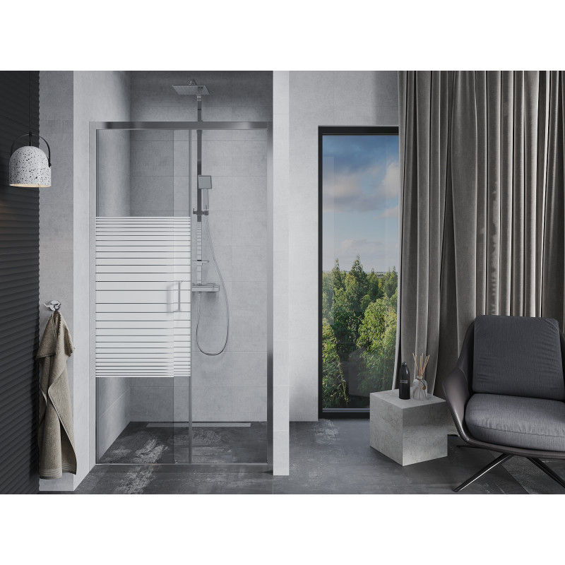Mexen Apia portes de douche coulissantes 130 cm, bandes, chrome - 845-130-000-01-20
