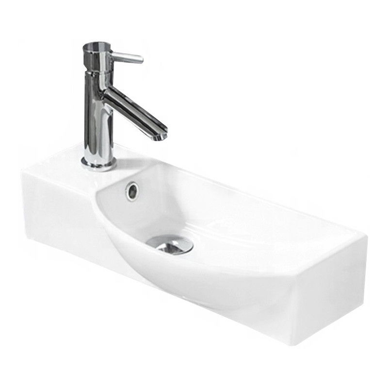 Mexen Hugo lavabo de comptoir droit 50 x 23 cm, Blanc - 21255000R