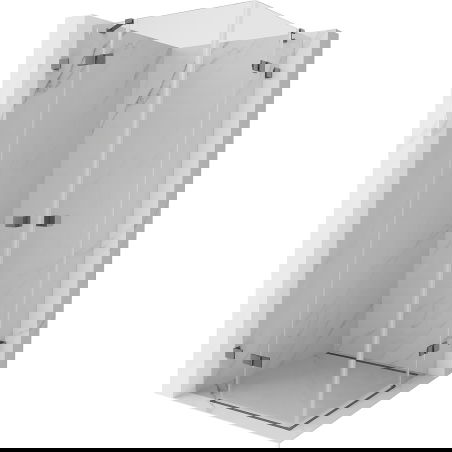 Mexen Lunar Duo cabine de douche pivotante 70 x 70 cm, transparent, gun metal - 834-070L-070P-95-00