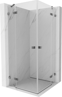Mexen Lunar Duo cabine de douche pivotante 75 x 75 cm, transparent, gun metal - 834-075L-075P-95-00