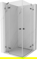 Mexen Lunar Duo cabine de douche à charnière 80 x 80 cm, transparent, métal gun - 834-080L-080P-95-00