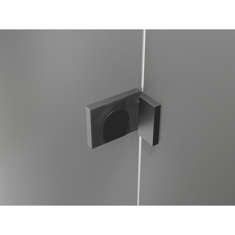 Mexen Lunar L Duo cabine de douche pivotante 80 x 80 cm, transparent, gris canon brossé - 834L-080L-080P-66-00