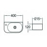 Mexen Viera lavabo à poser droit 40 x 21 cm, blanc 21274000R