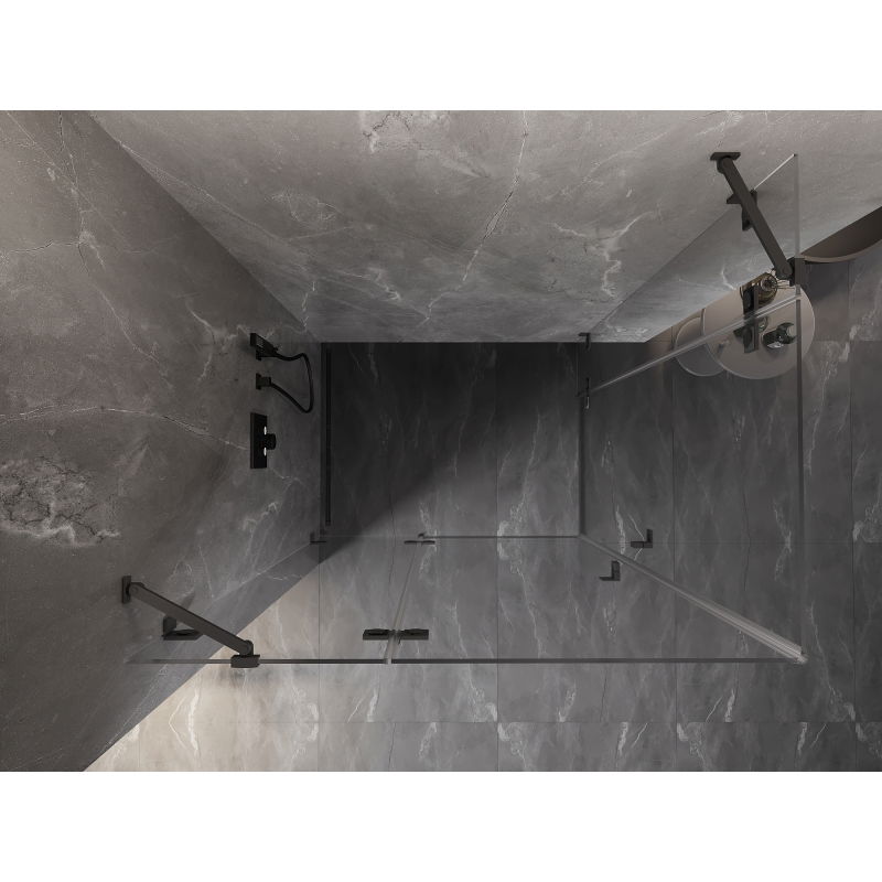 Mexen Lunar Duo cabine de douche pivotante gauche 115 x 80 cm, transparent, métal canon - 834-115L-080P-95-00