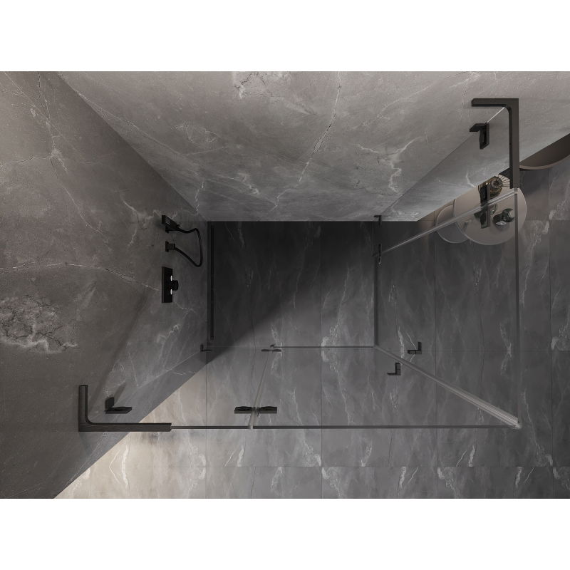 Mexen Lunar L Duo cabine de douche pliante gauche 90 x 80 cm, transparent, gris canon brossé - 834L-090L-080P-66-00