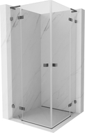Mexen Lunar L Duo cabine de douche pivotante 95 x 95 cm, transparent, gris canon brossé - 834L-095L-095P-66-00